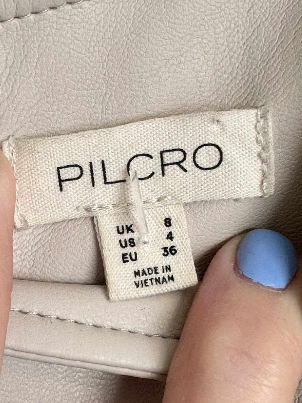 Pilcro by Anthropologie Shift Faux Leather Mini Dress SZ 4 Bone - Picture 7 of 10